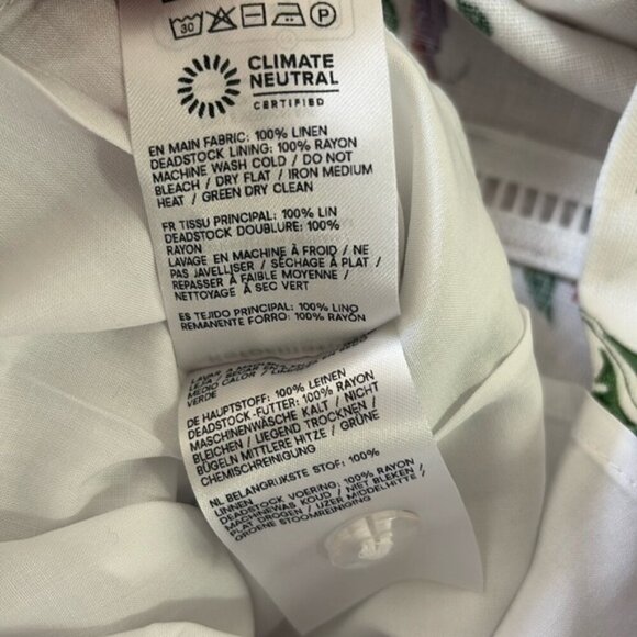 NEW Reformation Everett Linen Midi Dress Corsini White Multi Floral | US 6 UK 10 - Picture 10 of 16